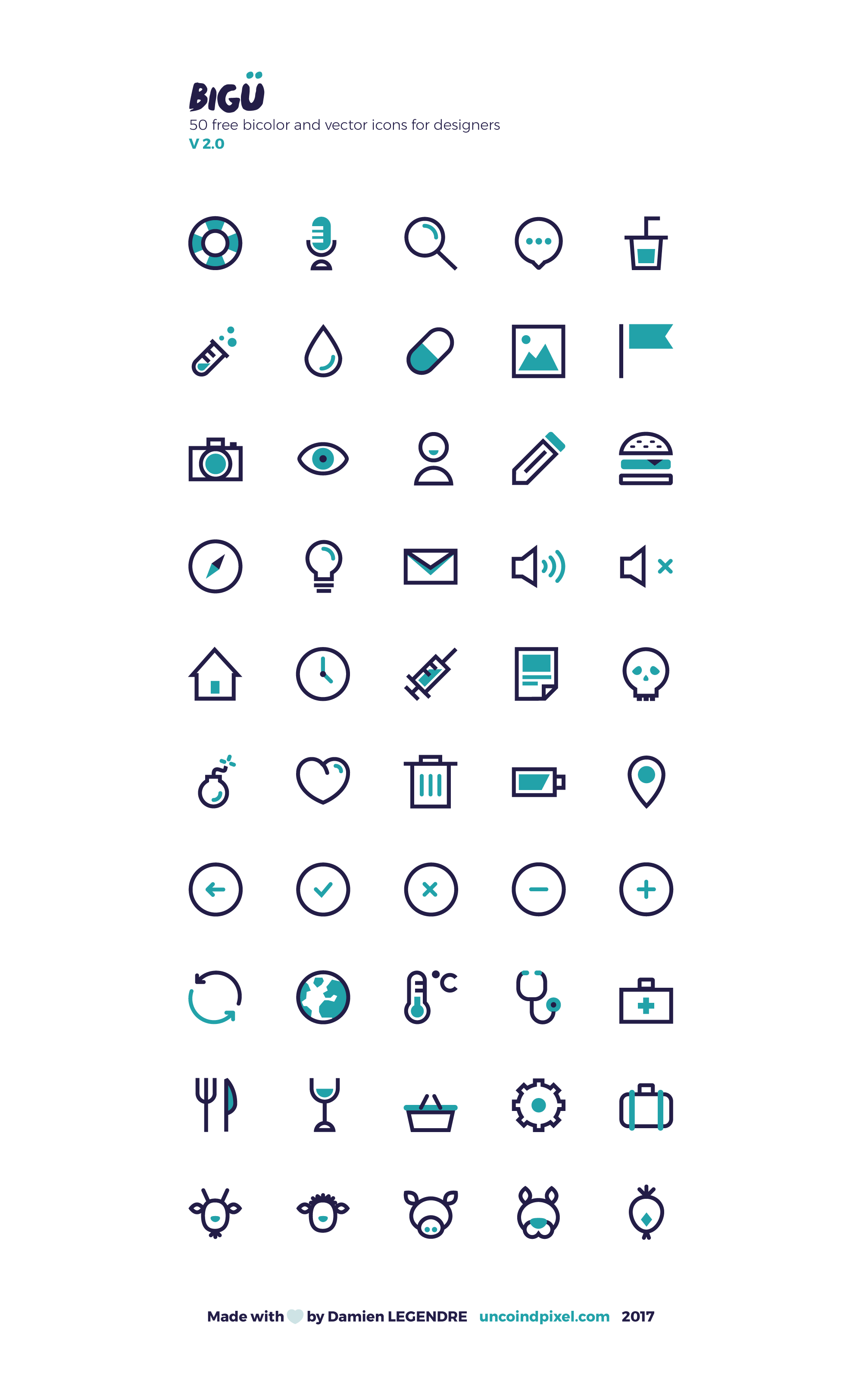 Set d'icônes vectorielles gratuit BIGÜ