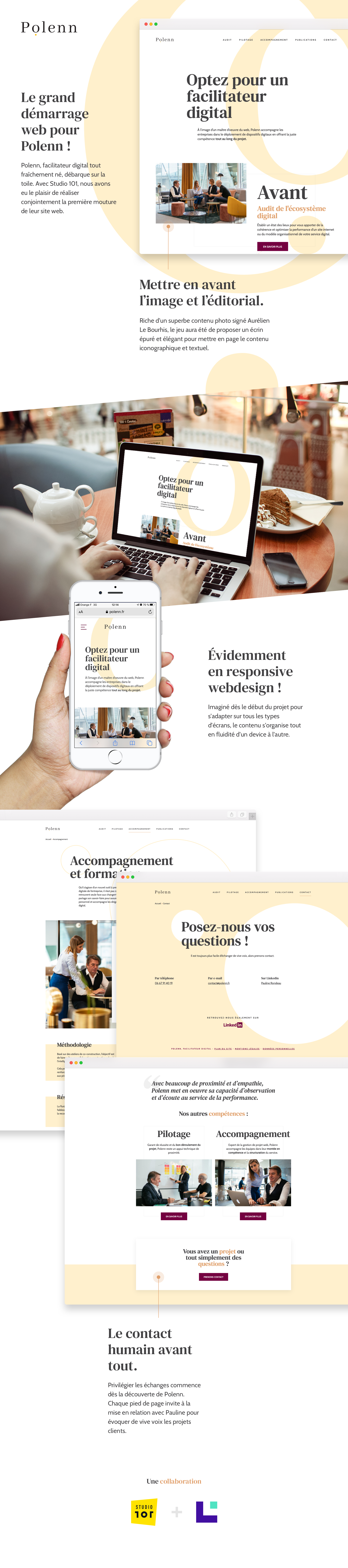 Infographie : Webdesign du site Polenn, facilitateur Digital à Rennes